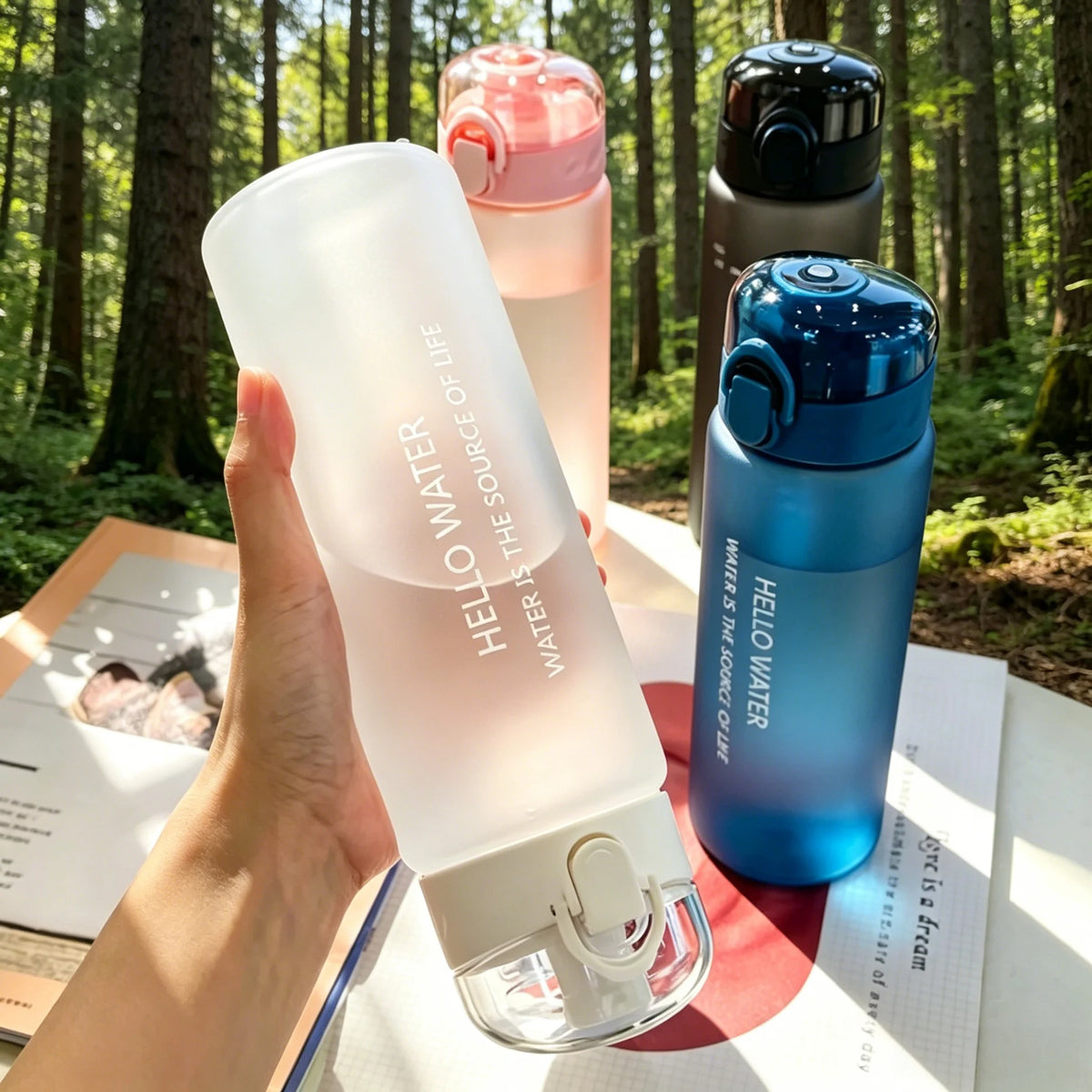 Sports Water Cups For Students Plastic Anti Fall Primary School Students Portable Summer Tea Making Cups With Portable Bottles