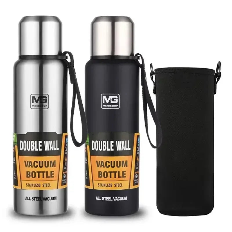 Portable Stainless Steel Thermos Large Capacity Vacuum Flask Insulated Tumbler with Rope Thermo Bottle 500/700/1000/1500ml